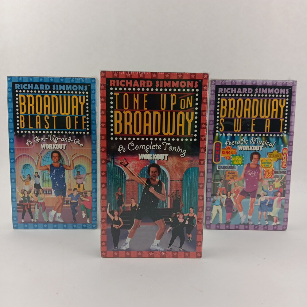 Vintage Richard Simmons Broadway Workout / Dance VHS Tapes - New / Sealed